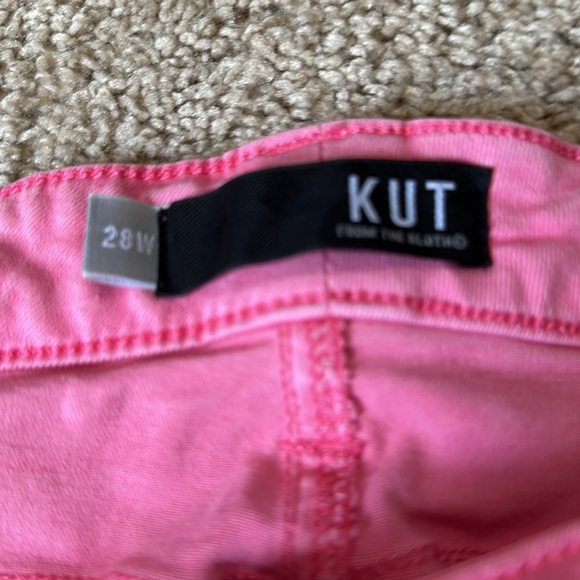 Kut From The Kloth Pink Catherine Crop Straight Leg Denim Size 28W - Picture 5 of 8